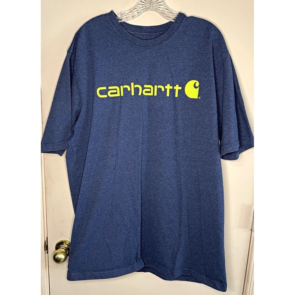 Carhartt K195 Original Fit Graphic Logo Blue Short Sleeve Crewneck Tee LT